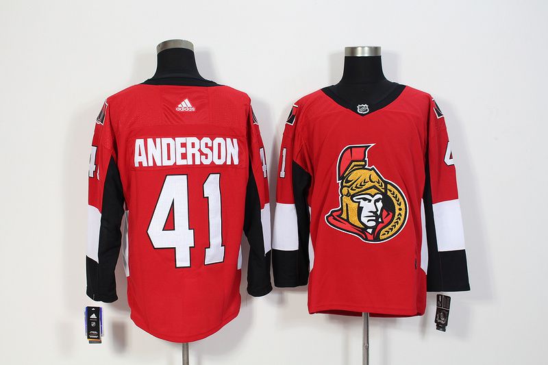 Men Ottawa Senators #41 Anderson Red Hockey Stitched Adidas NHL Jerseys->ottawa senators->NHL Jersey
